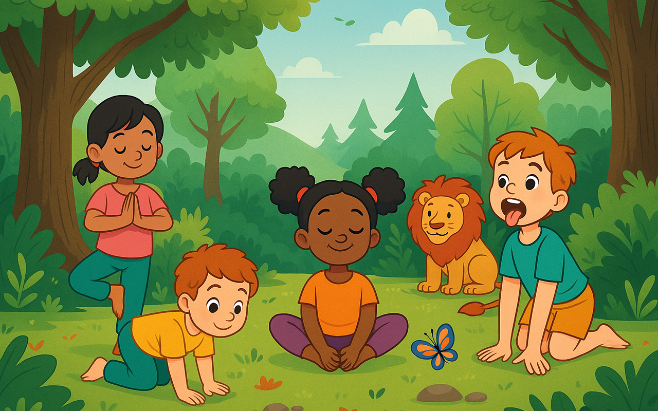 Kinderyoga – Fantasiereisen mit Bewegung - Zauberwald Vorschau  (created by KI)