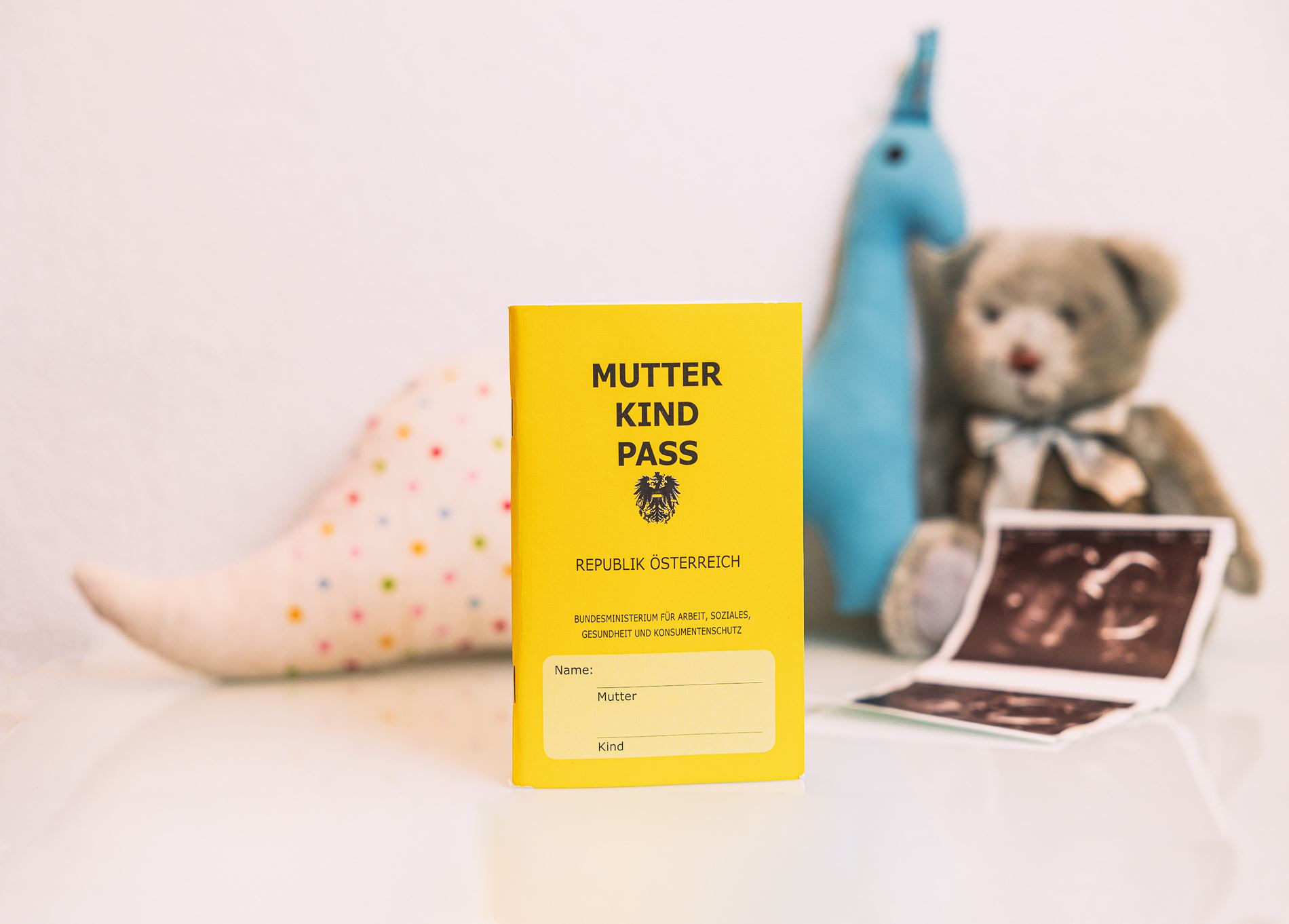 Mutter-Kind-Pass mit Spielzeug